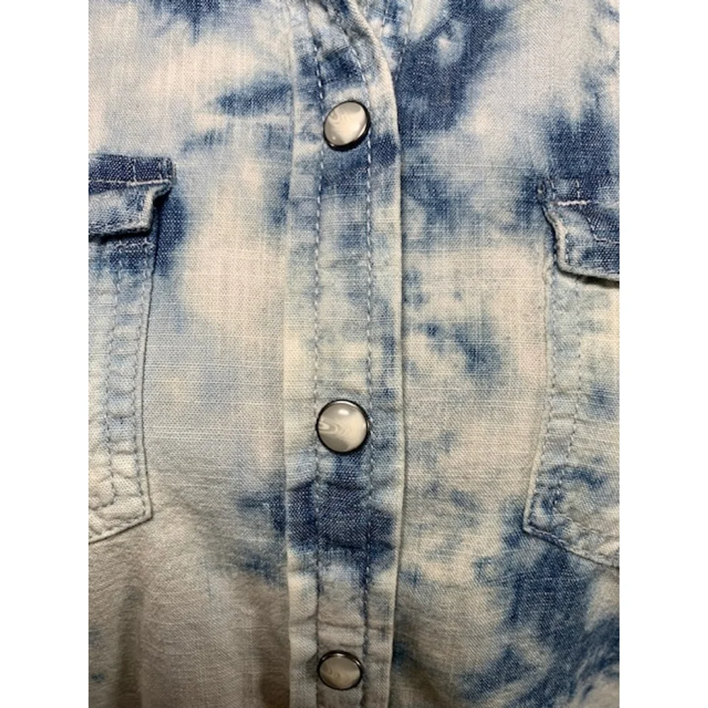PRICE DROP! Women's American Eagle Button Down Shirt Size S Blue Tie Dye - Picture 3 of 5